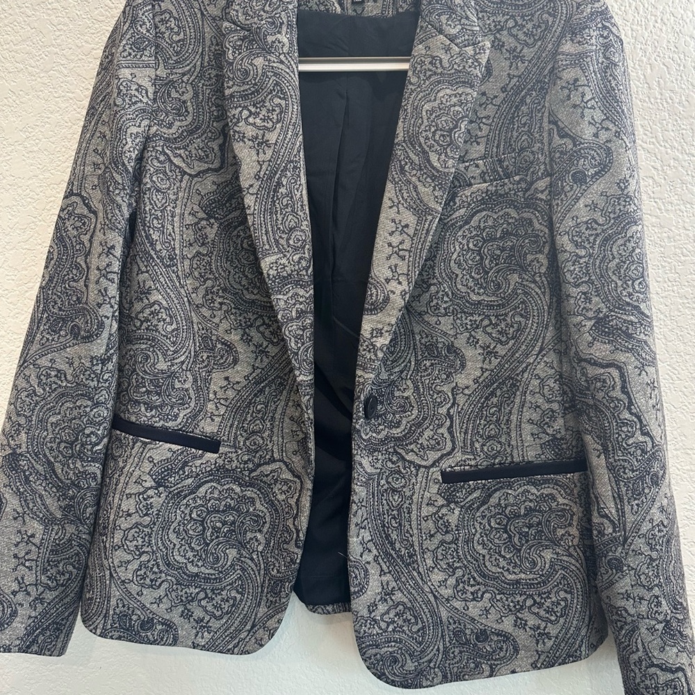 Premise Blue and Gray Paisley Blazer